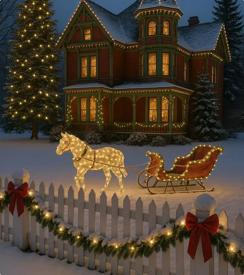 Velvet Victorian sleigh ride display