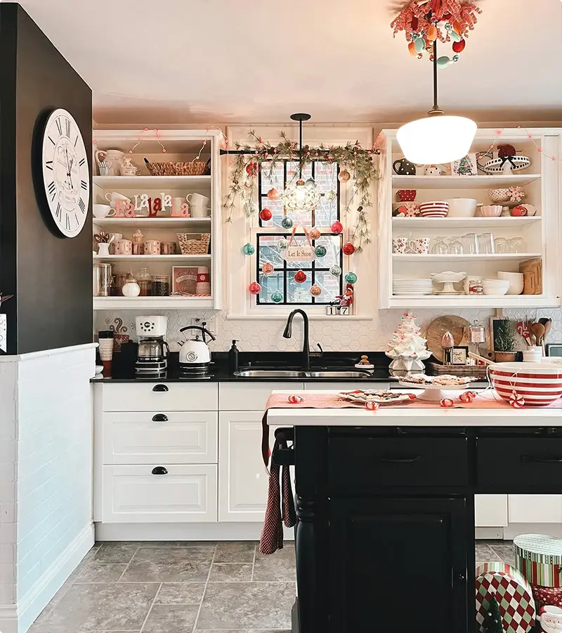 Window Ornaments on Open Shelves