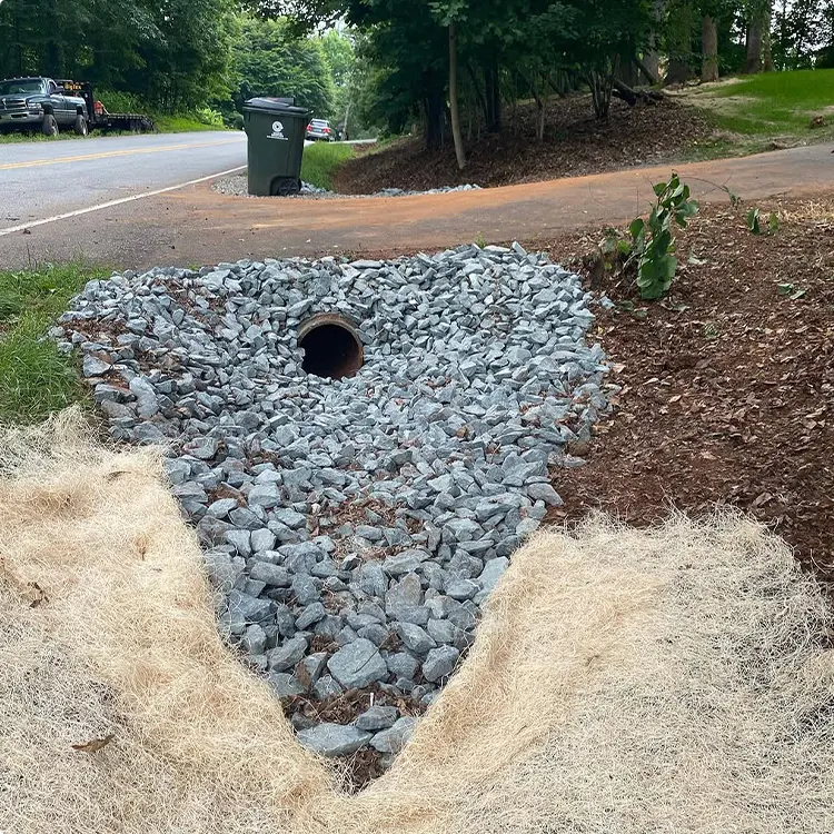 Blue Gray Stone Culvert Apron