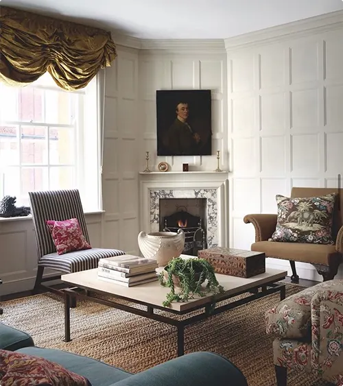 Classic Paneling Fireplace Portrait
