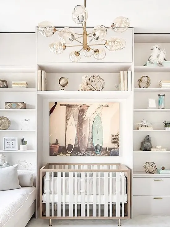 Coastal Nursery Statement Wall with Surf Inspiration