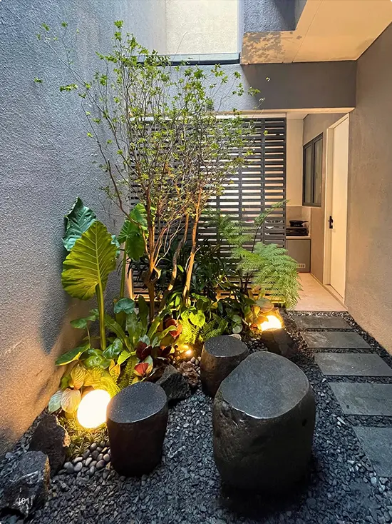 Enclosed Tropical Garden Nook