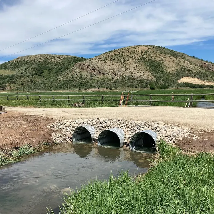 Farm Crossing With Three Culverts