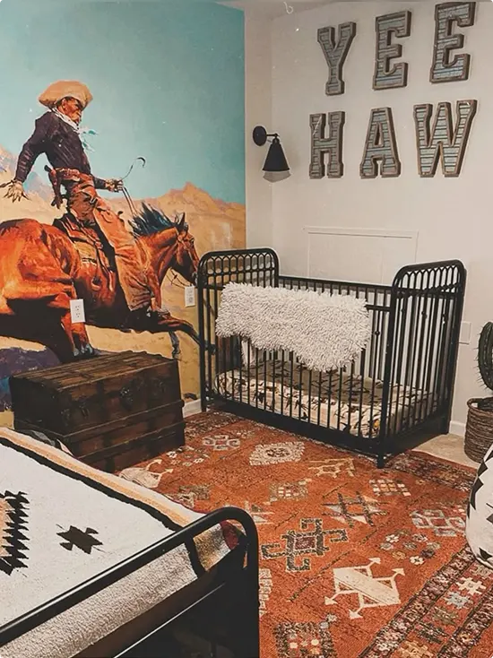 Vintage Wooden-Letter Rodeo Mural