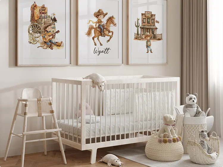 Whimsical Cowboy Gallery Wall
