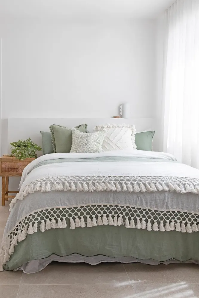 White with Sage Green