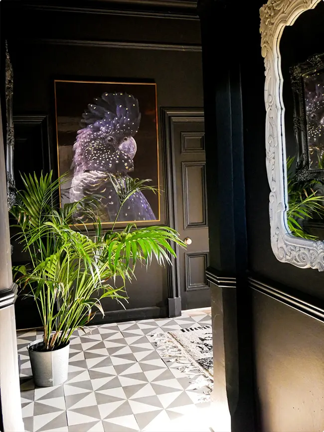 Black Hallway Statement Art