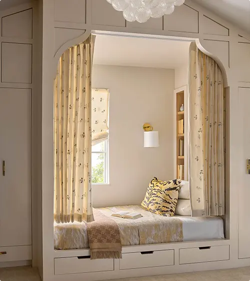 Built-In Curtains Daybed Nook