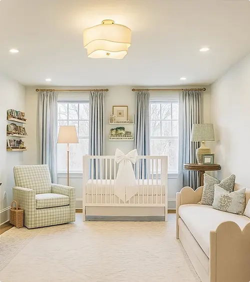 Gingham Chair and Nursery Daybed