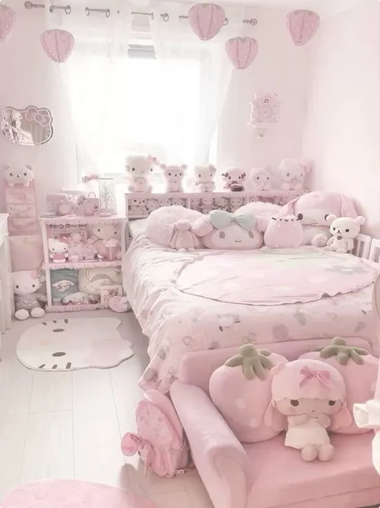 Pink White Sanrio Room