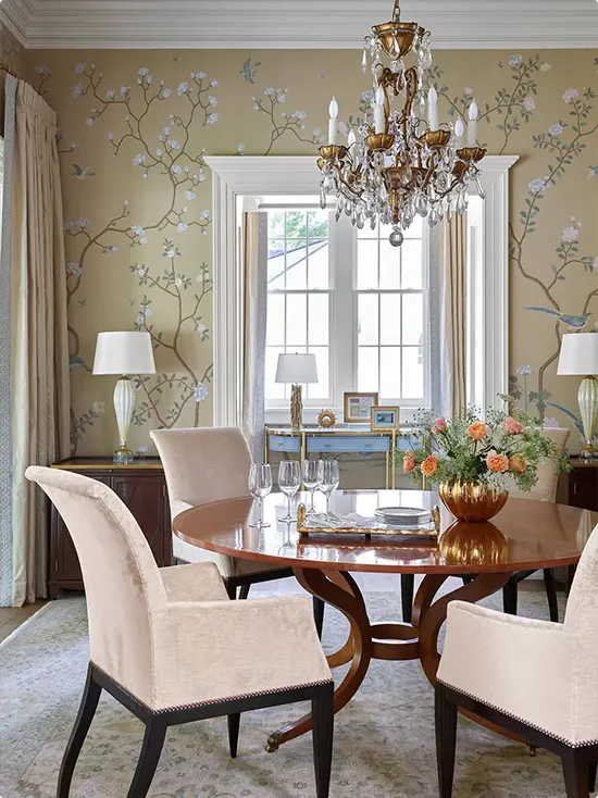 Soft Golden Chinoiserie Wallpaper