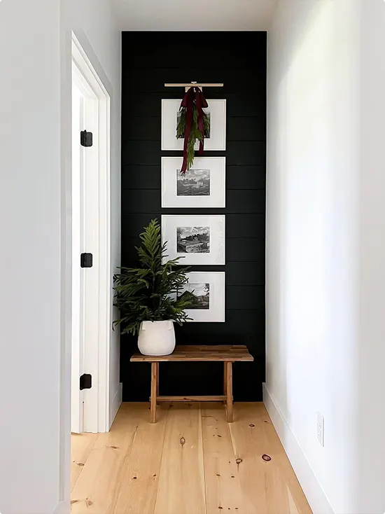 Black Shiplap Christmas Accent Wall