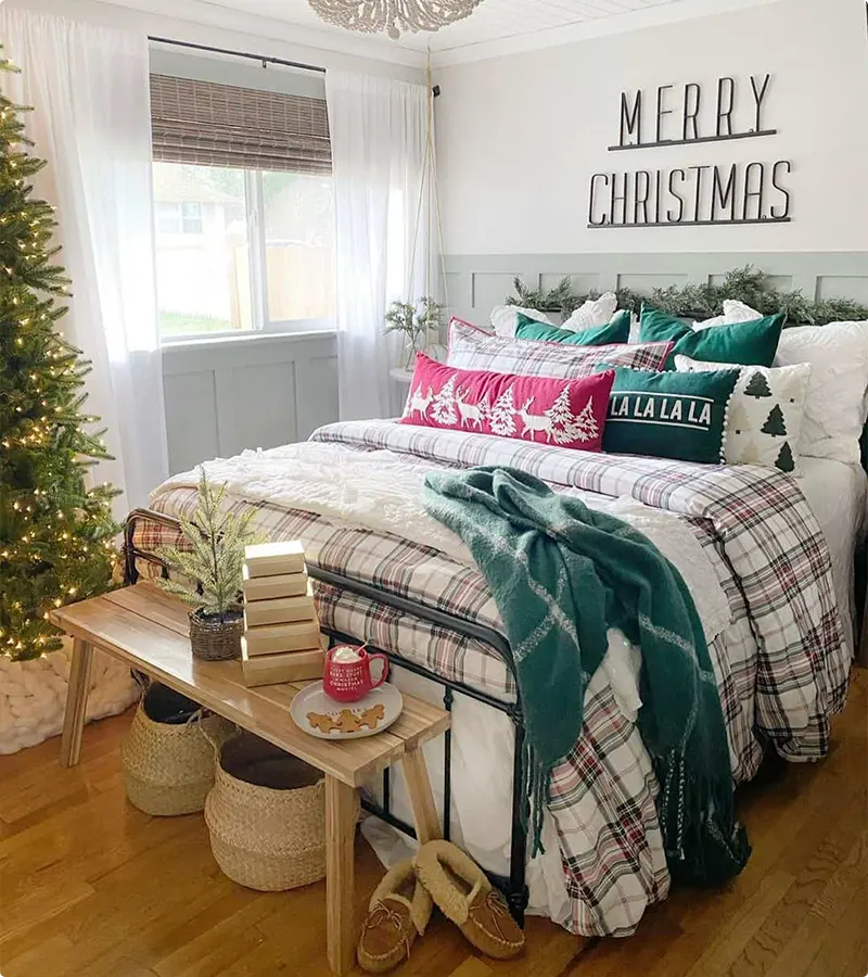 Farmhouse Holiday Plaid Bedding