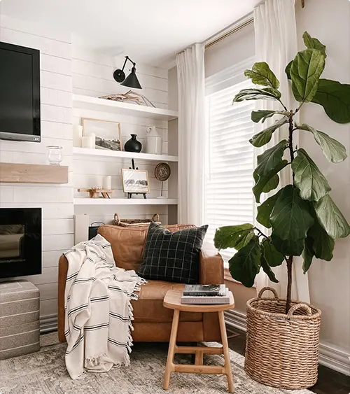 Floating Shelves in a Reading Spot