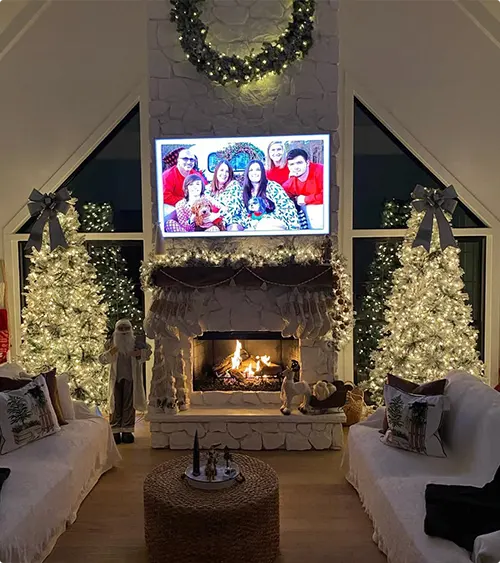 Glow from Twin Fireplaces