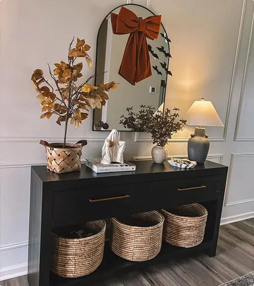 Gold Baskets for Fall Decor