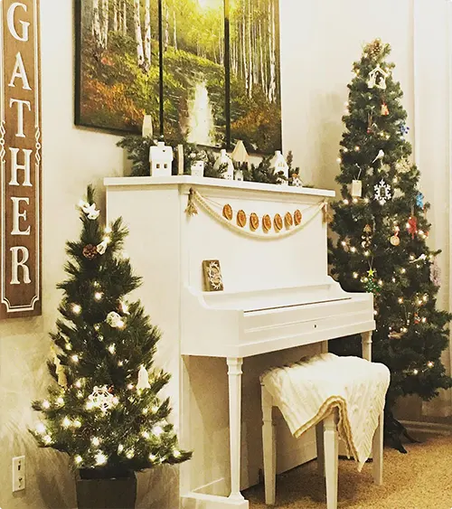 Paired Farmhouse Trees