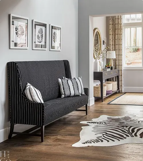 Pinstripe Bench Gallery Wall