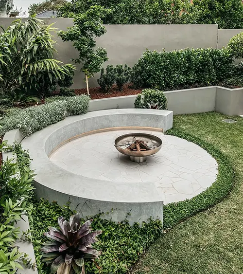 Concrete Fire Pit Bench