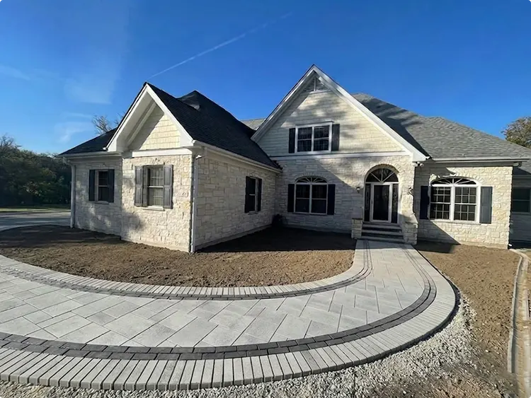 Curved Circular Paver Driveway