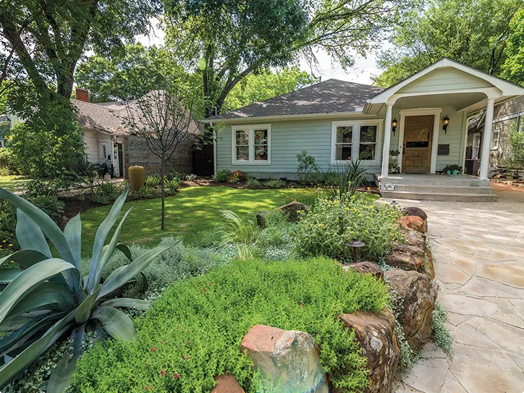 Native Border on a Sloped Lawn