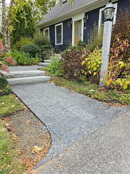 Smooth Dark Gray Granite Autumn Path