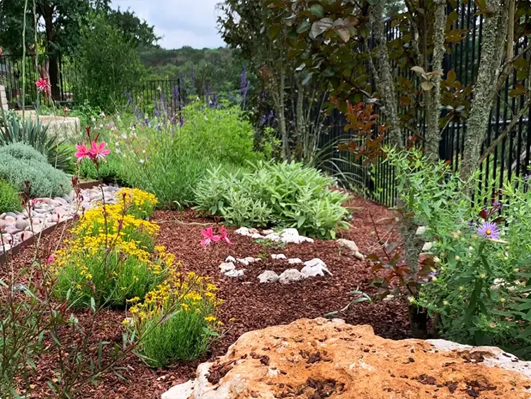 Yellow Pink and Purple Wildflower Slope Garden