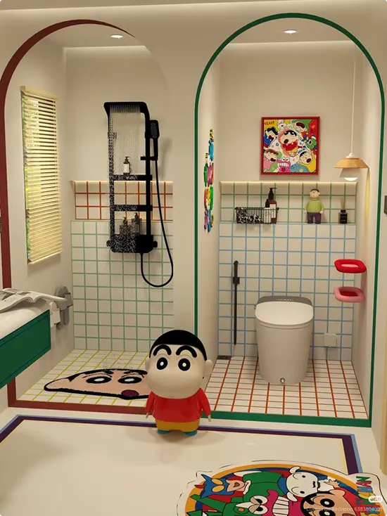 Arched Cartoon Bathroom for Children