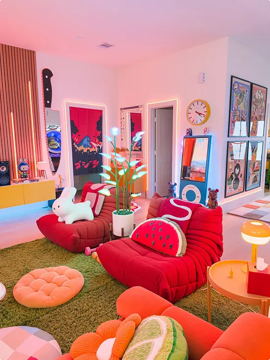Red Anime Inspired Togo Sofa