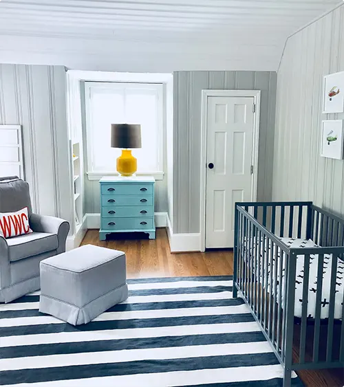 Aqua Accents on Navy and White Stripes