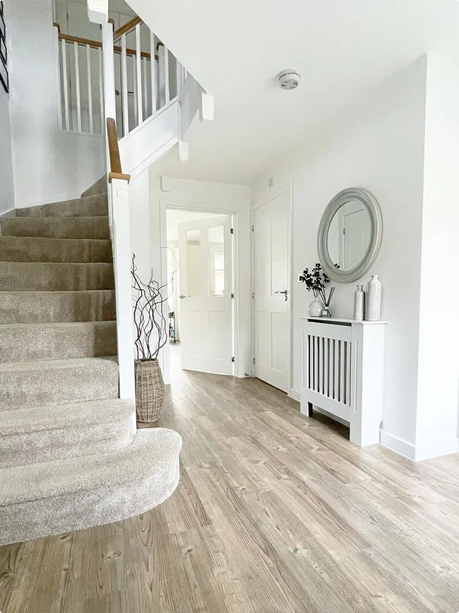 Beige Radiator Cover Stair Carpet