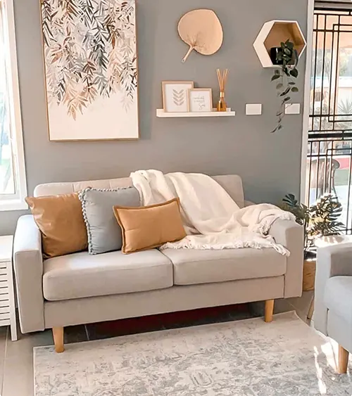 Botanical Art on a Soft Gray Wall