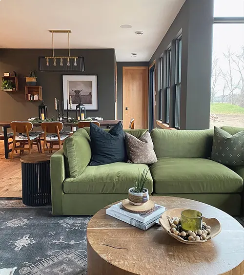 Dark Paneling in an Open Concept Space