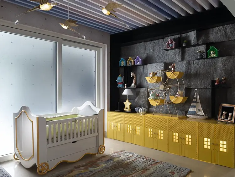 Industrial Nursery with Yellow Accents