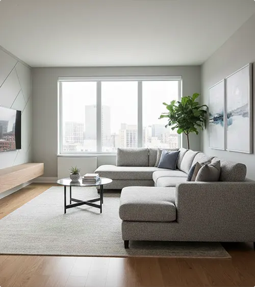 Minimalist Room Framed by a View