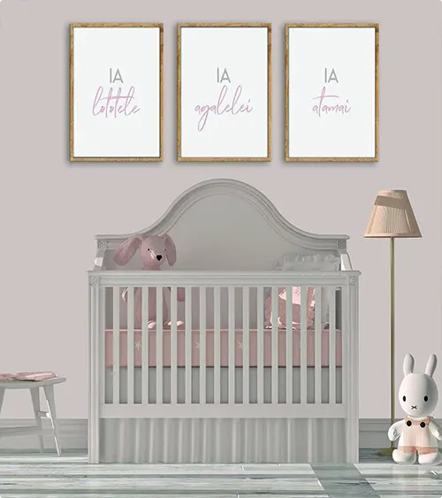 Typography Art in Soft Pink