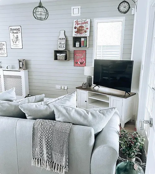 Vintage Signage on White Shiplap Walls