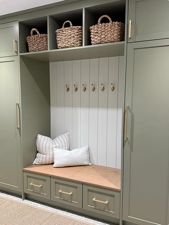 Built-in cubby bench for the mudroom