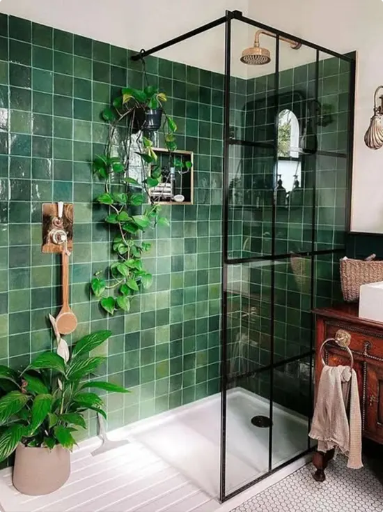 Emerald Green Shower Tile