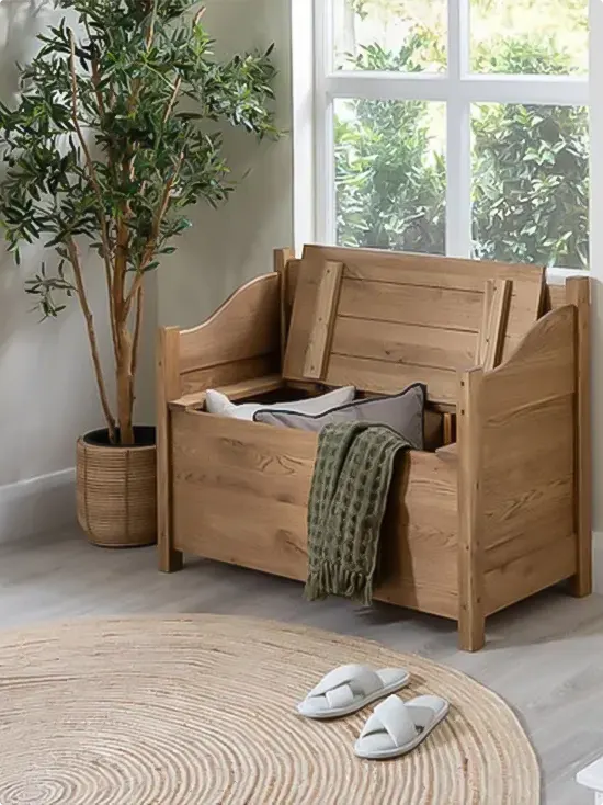 Lift-Top Pine Bench