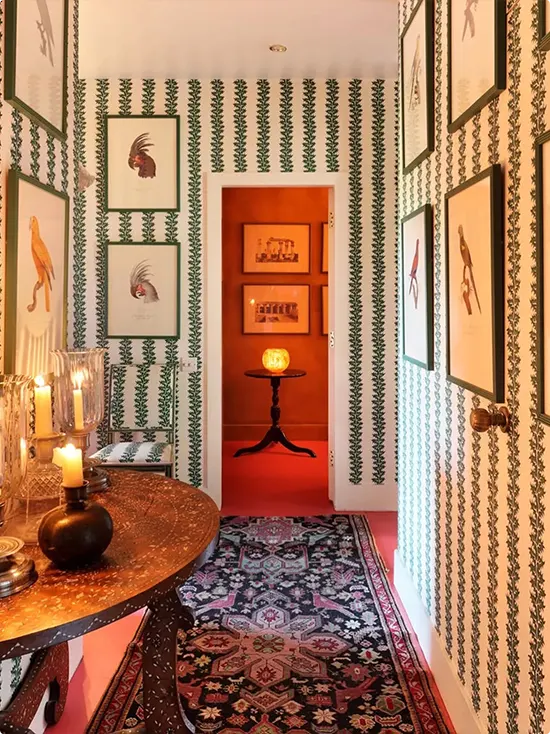 Bold Green Botanical Stripe Gallery Wall