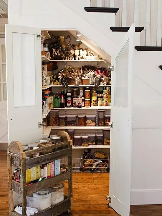 Hidden Pantry Under the Staircase