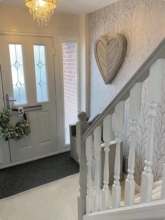 Modern Silver and Gray Bare Tree Wallpaper for an Entryway