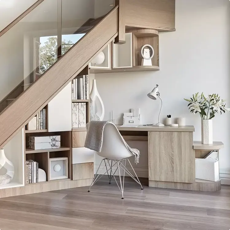 Oak Built In Under Stair Home Office