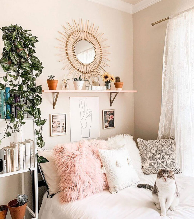 Aesthetic Bedroom with Cool Shelves