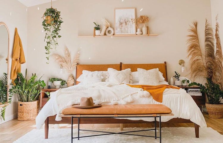 Aesthetic Bedroom with Cute Planters