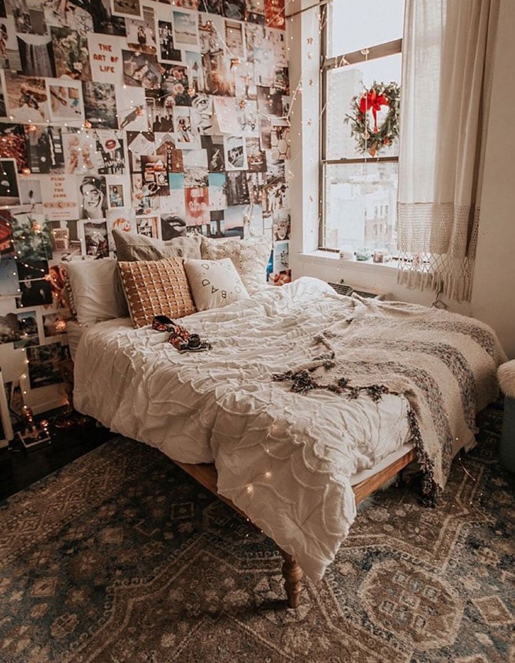 Aesthetic Bedroom with Photo Wall