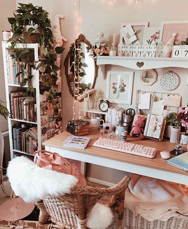 Aesthetic Bedroom with Work Space