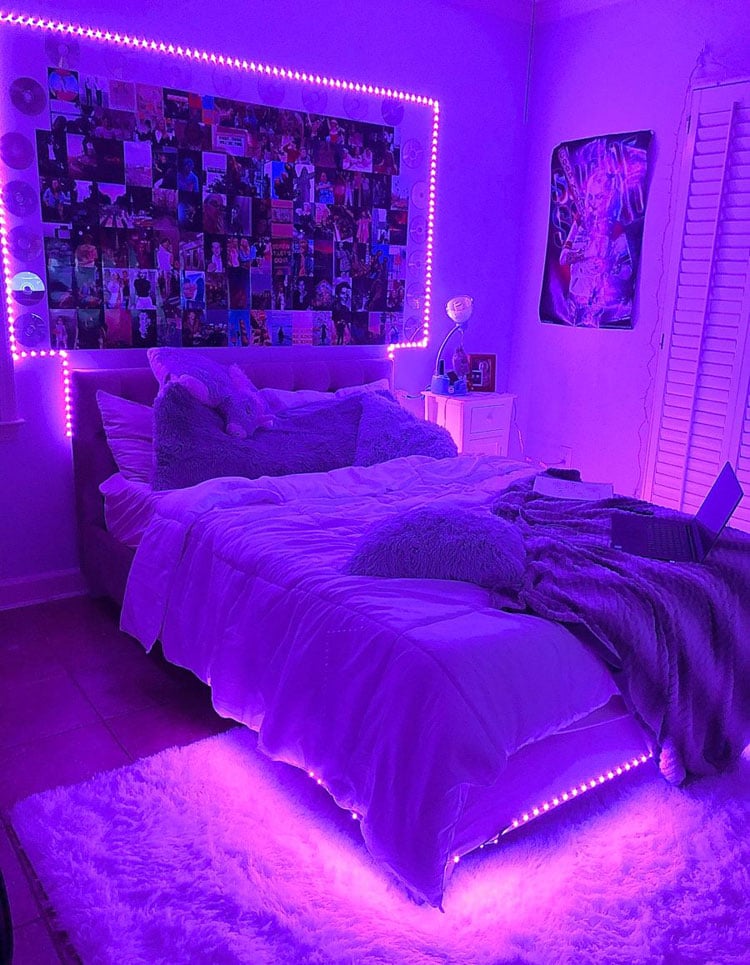Aesthetic Room with LED Lights