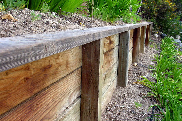 Affordable Wood Retaining Wall